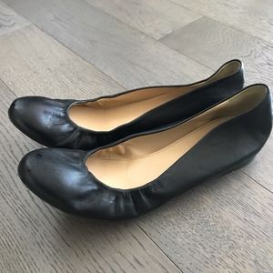 J Crew Cece Ballet Flats (Black Leather, Size 8.5)